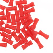 Perles tube de bambou en acrylique opaque 13x5 mm Rouge x15