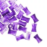 Perles tube de bambou en acrylique transparent 13x8 mm Marbré Violet x20