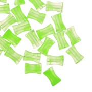 Perles tube de bambou en acrylique transparent 13x8 mm Marbré Vert clair x20|raw }}