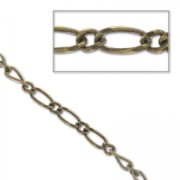 Chaîne maille figaro alternée (1x1) 3,5 mm bronze x1m