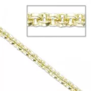 Chaîne en aluminium maille jaseron 4 mm doré à l'or fin x1m