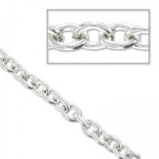 Chaîne en aluminium maille forçat 5 mm rhodié x1m