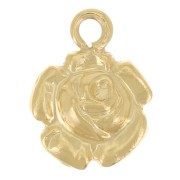 Mini breloque fleur rose 6.5 mm - Gold filled (or laminé) x1