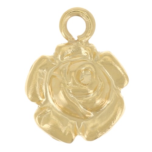 Mini breloque fleur rose 6.5 mm - Gold filled (or laminé) x1