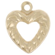 Breloque coeur évidé effet corde 10x9 mm - Gold filled (or laminé) x1