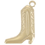 Pendentif santiag - botte de cowboy - 14x10 mm - Gold filled (or laminé) x1