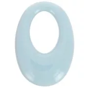 Pendentif ovale évidé en résine opaque 33x23 mm - Bleu Gris x1