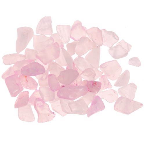 Sachet de mini pierres roulées teintées - éclats non percées - Quartz rose x20g