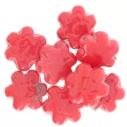 Perle fleur 17 mm en verre - Marbré Rouge x1