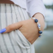 Perle ronde striée 6 mm - Acier inoxydable 304 Doré x1