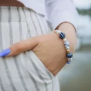 Perle ronde striée 6 mm - Acier inoxydable 304 Doré x1