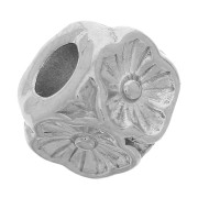 Perle cube motif fleur 5.5 mm - Acier inoxydable 316L x1|raw }}