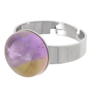 Bague réglable plateau pour cabochon rond fond plat 12 mm - Argenté x1