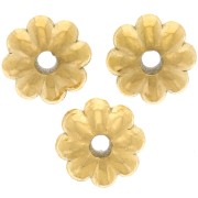 Perles rondelles fleurs 6 mm - Acier inoxydable 316L Doré x4|raw }}