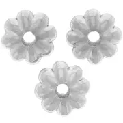 Perles rondelles fleurs 6 mm - Acier inoxydable 316L x4