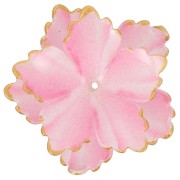 Pendentif Fleur 31 mm double pétales avec bordure dorée en Acrylique - Rose x1|raw }}