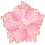 Pendentif Fleur 27 mm double pétales avec bordure dorée en Acrylique - Rose x1