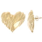 Boucles d'oreilles coeur 29x33 mm - Acier inoxydable 304L Doré x2|raw }}