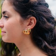 Boucles d'oreilles coeur 29x33 mm - Acier inoxydable 304L Doré x2