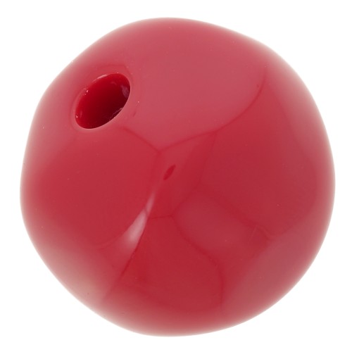 Perles rondes irregulières - Cerise - en résine 15x18 mm - Rouge foncé x4