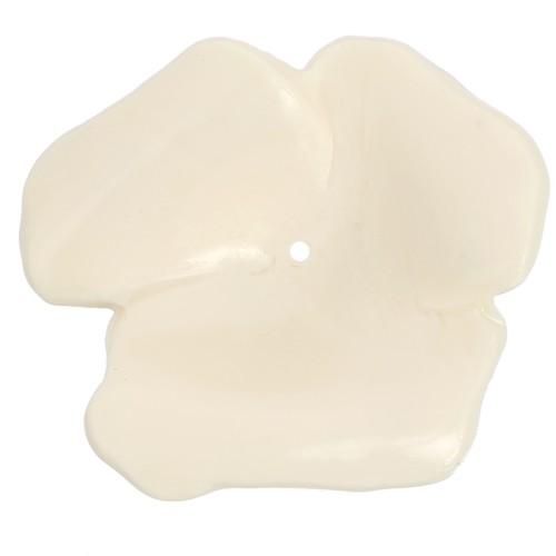 Pendentif Fleur 40 mm en résine opaque - Ecru x1