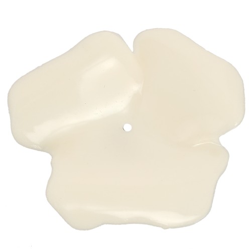 Pendentif Fleur 48 mm en résine opaque - Ecru x1
