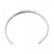 Bracelet jonc en laiton 2 anneaux 58 mm Placage Argent fin vieilli x1