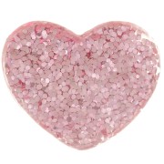 Cabochon coeur en résine transparente 14x16 mm - Pailleté rose x1|raw }}
