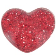 Cabochon coeur en résine transparente 14x16 mm - Pailleté rouge x1|raw }}