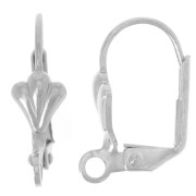 Dormeuses fleur de lys avec anneau 16 mm Argenté x2|raw }}