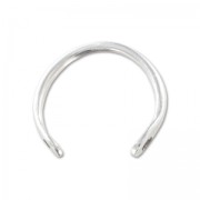 Bague laiton 2 trous 20 mm Placage Argent fin vieilli x1