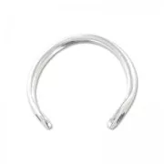 Bague laiton 2 trous 20 mm Placage Argent fin vieilli x1