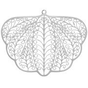 Pendentifs papillon effet filigrané 32x41 mm - Acier inoxydable 316L x2