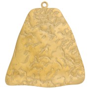 Pendentifs trapèzes irréguliers martelés 32x30 mm - Acier inoxydable 316L Doré x2|raw }}