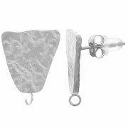 Clous d'oreilles trapèzes martelés - 17x13 mm - Acier inoxydable 316L x2|raw }}