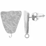 Clous d'oreilles trapèzes martelés - 17x13 mm - Acier inoxydable 316L x2