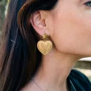 Clous d'oreilles fleurs - 13 mm - Acier inoxydable 304L Doré x2