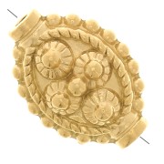 Perle ovale ethnique travaillé - 10x14 mm - Acier inoxydable 316L Doré x1|raw }}