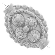 Perle ovale ethnique travaillée - 10x14 mm - Acier inoxydable 316L x1|raw }}