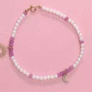 Breloque lune 10x6 mm - oxydes de zirconium - Acier inoxydable 304L - Doré x1