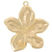 Pendentif fleur 40x37 mm - Doré à l'or fin x1