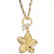 Pendentif fleur 40x37 mm - Doré à l'or fin x1