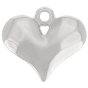 Pendentif coeur bombé martelé 14x16 mm - Placage argent fin x1|raw }}