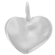 Pendentif coeur martelé 20x18 mm - Placage argent fin x1|raw }}