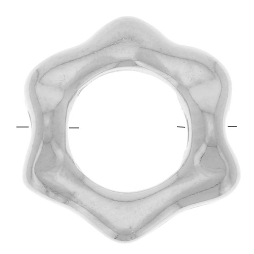 Perle fleur évidée 13 mm - Placage argent fin x1