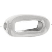 Perle rectangle évidee 13x6.5 mm - Placage argent fin x1