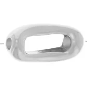 Perle rectangle évidee 13x6.5 mm - Placage argent fin x1