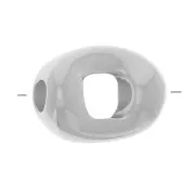 Perle rectangle évidee 8x6 mm - Placage argent fin x1