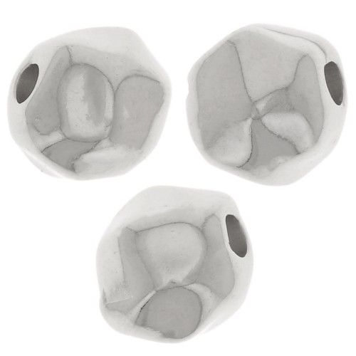 Perle ronde irrégulière 8 mm - Placage argent fin x1