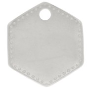 Breloque hexagonale 13x12 mm - Placage argent fin x1